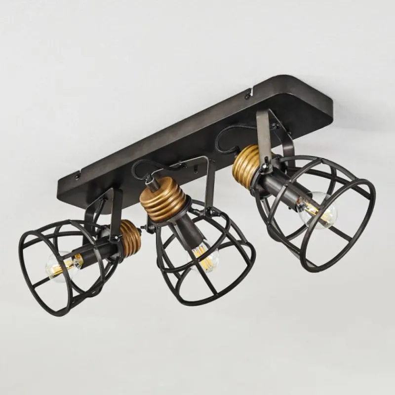 Lampes Industrielles-hofstein Plafonnier Russu Gris, 3 lumières