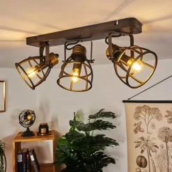 Lampes Industrielles-hofstein Plafonnier Russu Gris, 3 lumières