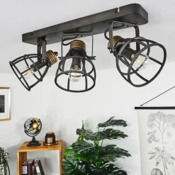 Lampes Industrielles-hofstein Plafonnier Russu Gris, 3 lumières