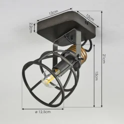 Lampes Industrielles-hofstein Plafonnier Russu Gris, 1 lumière
