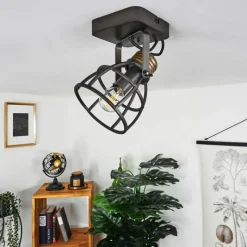 Lampes Industrielles-hofstein Plafonnier Russu Gris, 1 lumière