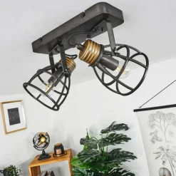 Lampes Vintages & Rétros-hofstein Plafonnier Russu Gris, 1 lumière