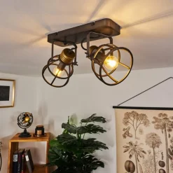 Lampes Vintages & Rétros-hofstein Plafonnier Russu Gris, 1 lumière