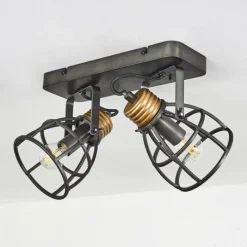 Lampes Vintages & Rétros-hofstein Plafonnier Russu Gris, 1 lumière