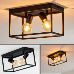 Lampes Vintages & Rétros-hofstein Plafonnier Ryssby Noir, 2 lumières