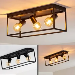 Lampes Vintages & Rétros-hofstein Plafonnier Ryssby Noir, 3 lumières