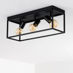 Lampes Vintages & Rétros-hofstein Plafonnier Ryssby Noir, 3 lumières