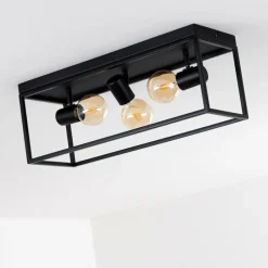 Lampes Vintages & Rétros-hofstein Plafonnier Ryssby Noir, 3 lumières