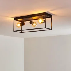 Lampes Vintages & Rétros-hofstein Plafonnier Ryssby Noir, 3 lumières