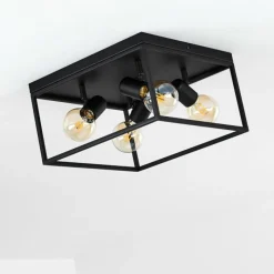 Lampes Vintages & Rétros-hofstein Plafonnier Ryssby Noir, 4 lumières