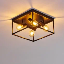 Lampes Vintages & Rétros-hofstein Plafonnier Ryssby Noir, 4 lumières