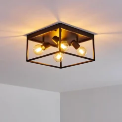 Lampes Vintages & Rétros-hofstein Plafonnier Ryssby Noir, 4 lumières