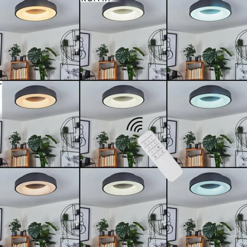 hofstein Plafonnier Sachseln LED Noir, 1 lumière