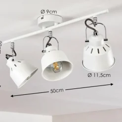 Lampes Industrielles-hofstein Plafonnier Safari Blanc, 3 lumières