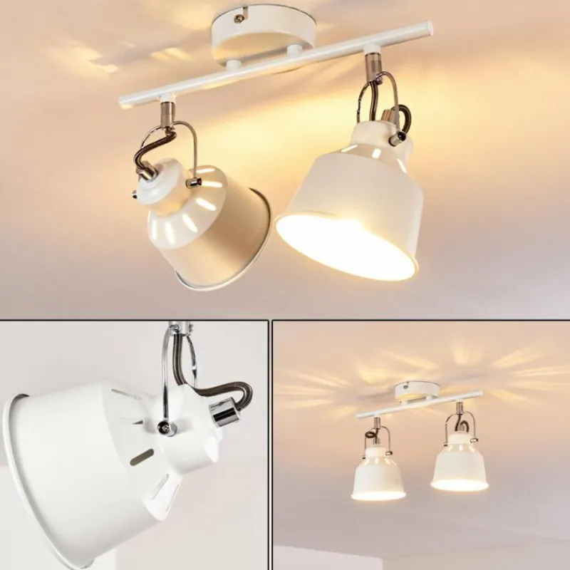 Lampes Industrielles-hofstein Plafonnier Safari Blanc, 2 lumières