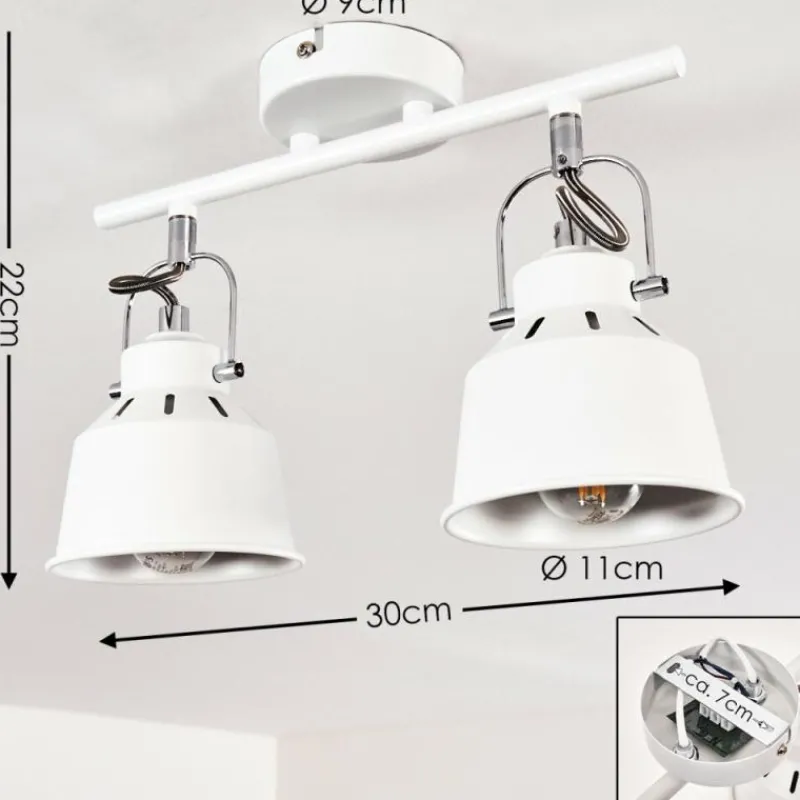 Lampes Industrielles-hofstein Plafonnier Safari Blanc, 2 lumières