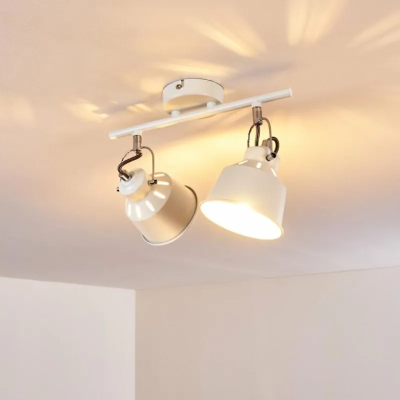 Lampes Industrielles-hofstein Plafonnier Safari Blanc, 2 lumières