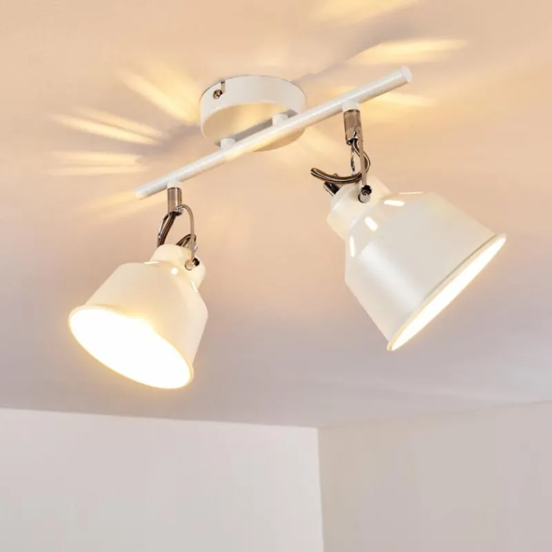 Lampes Industrielles-hofstein Plafonnier Safari Blanc, 2 lumières