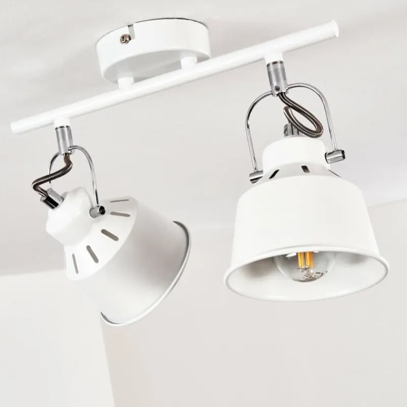 Lampes Industrielles-hofstein Plafonnier Safari Blanc, 2 lumières