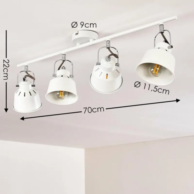 hofstein Plafonnier Safari Blanc, 4 lumières