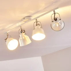 hofstein Plafonnier Safari Blanc, 4 lumières