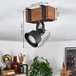 Luminaires Scandinaves-hofstein Plafonnier Safari Brun foncé, Noir, 1 lumière