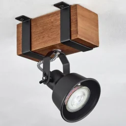 Luminaires Scandinaves-hofstein Plafonnier Safari Brun foncé, Noir, 1 lumière