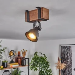 Luminaires Scandinaves-hofstein Plafonnier Safari Brun foncé, Noir, 1 lumière