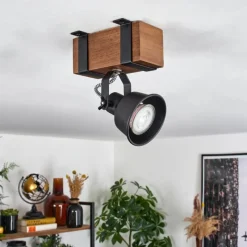 Luminaires Scandinaves-hofstein Plafonnier Safari Brun foncé, Noir, 1 lumière