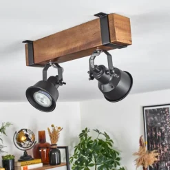 Luminaires Scandinaves-hofstein Plafonnier Safari Brun, Noir, 2 lumières