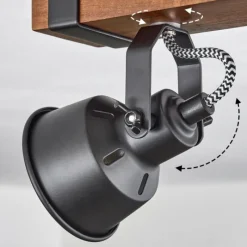 Luminaires Scandinaves-hofstein Plafonnier Safari Brun, Noir, 2 lumières