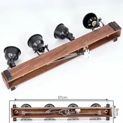 Luminaires Scandinaves-hofstein Plafonnier Safari Brun, Noir, 4 lumières