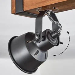 Luminaires Scandinaves-hofstein Plafonnier Safari Brun, Noir, 4 lumières