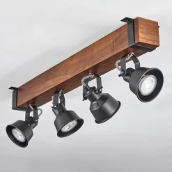 Luminaires Scandinaves-hofstein Plafonnier Safari Brun, Noir, 4 lumières