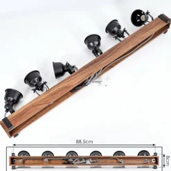 Luminaires Scandinaves-hofstein Plafonnier Safari Brun, Noir, 6 lumières