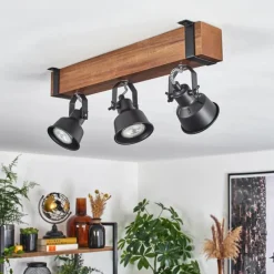 Luminaires Scandinaves-hofstein Plafonnier Safari Brun, Noir, 3 lumières
