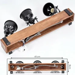 Luminaires Scandinaves-hofstein Plafonnier Safari Brun, Noir, 3 lumières