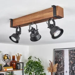 Luminaires Scandinaves-hofstein Plafonnier Safari Brun, Noir, 3 lumières