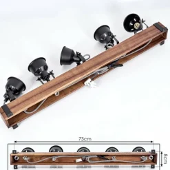 Luminaires Scandinaves-hofstein Plafonnier Safari Brun, Noir, 5 lumières