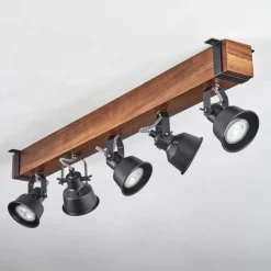 Luminaires Scandinaves-hofstein Plafonnier Safari Brun, Noir, 5 lumières