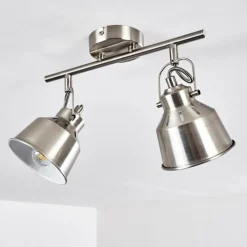 Lampes Industrielles-hofstein Plafonnier Safari Chrome brossé, 2 lumières