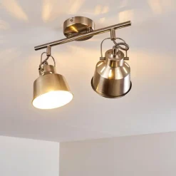 Lampes Industrielles-hofstein Plafonnier Safari Chrome brossé, 2 lumières