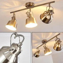 Lampes Industrielles-hofstein Plafonnier Safari Chrome brossé, 3 lumières