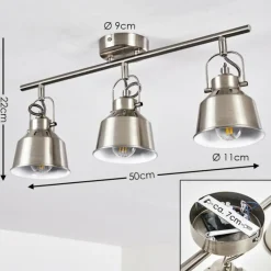 Lampes Industrielles-hofstein Plafonnier Safari Chrome brossé, 3 lumières