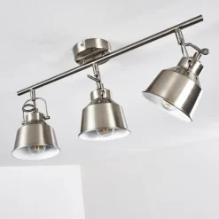 Lampes Industrielles-hofstein Plafonnier Safari Chrome brossé, 3 lumières