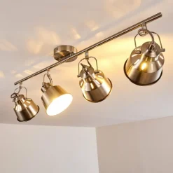 Lampes Industrielles-hofstein Plafonnier Safari Chrome brossé, 4 lumières