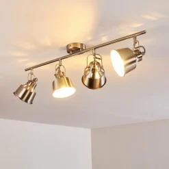 Lampes Industrielles-hofstein Plafonnier Safari Chrome brossé, 4 lumières