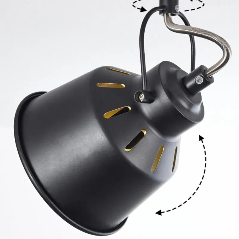 Lampes Dorées-hofstein Plafonnier Safari Chrome, Noir, 6 lumières