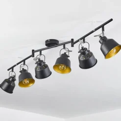 Lampes Dorées-hofstein Plafonnier Safari Chrome, Noir, 6 lumières