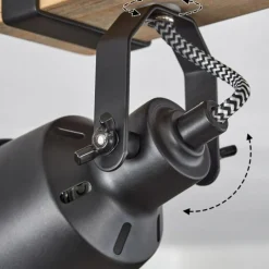 Luminaires Scandinaves-hofstein Plafonnier Safari Écru, Noir, 6 lumières